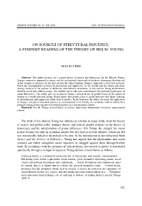 On Sources of Structural Injustice: a Feminist Reading of the Theory of Iris M
