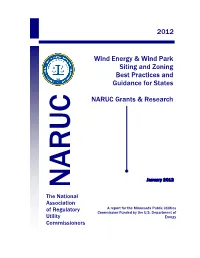 Wind Energy & Wind Park Siting and Zoning Best Practices And
