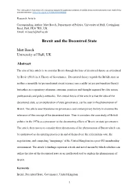Brexit and the Decentred State