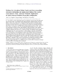 Evidence for a Two-Phase Palmer Land Event from Crosscutting