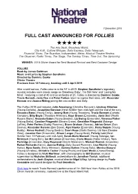 Full Cast Announced for Follies