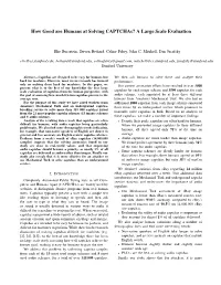 How Good Are Humans at Solving Captchas? a Large Scale Evaluation