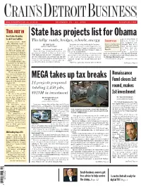State Has Projects List for Obama
