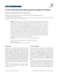A Case of Thoracic Aortic Injury Caused by Multiple Rib Fractures