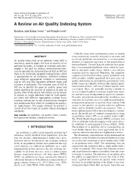 A Review on Air Quality Indexing System