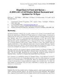 Illegal Dyes in Food and Spices – a 2006 LGC LC-UV/Visible Method Reviewed and Updated for 19 Dyes