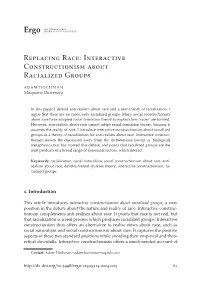 Interactive Constructionism About Racialized Groups