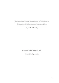 Phenomenology of Intrusive Trauma Memory in Psychosis and Its