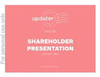 Shareholder Presentation
