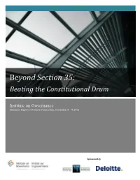 Beyond Section 35: Beating the Constitutional Drum