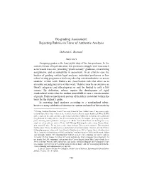 De-Grading Assessment: Rejecting Rubrics in Favor of Authentic Analysis