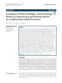 Evaluation of Nacl and Mgcl2 Heat Exchange Fluids in a Deep Binary