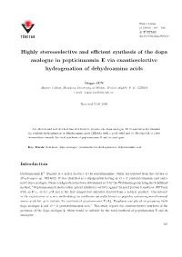 Highly Stereoselective and Efficient Synthesis of the Dopa Analogue In