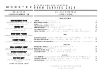 Room Service Menu