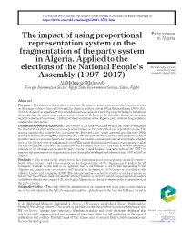 The Impact of Using Proportional Representation System on The