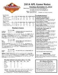 2014 AFL Game Notes
