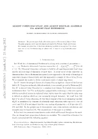 Almost Cohen-Macaulay and Almost Regular Algebras Via Almost Flat Extensions3