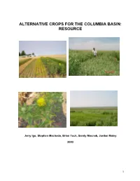 Alternative Crops for the Columbia Basin: Resource