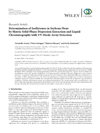 Determination of Isoflavones in Soybean Flour by Matrix Solid-Phase Dispersion Extraction and Liquid Chromatography with UV-Diode Array Detection