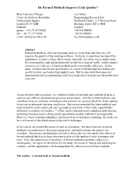 Do Formal Methods Improve Code Quality?
