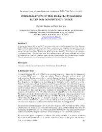 Formalization of the Data Flow Diagram Rules for Consistency Check