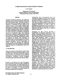 A Logical Framework for Temporal Deductive Databases S