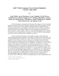 ASJP World Language Tree of Lexical Similarity: Version 3 (July 2010)