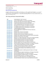 Microsoft Patches Were Evaluated up to and Including CVE-2019-1303