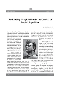 Re-Reading Netaji Subhas in the Context of Imphal Expedition