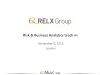 Risk & Business Analytics Teach-In