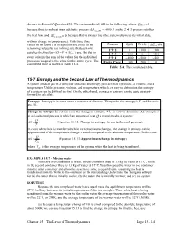 Section 15-7: Entropy and the Second Law of Thermodynamics