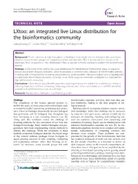 An Integrated Live Linux Distribution for the Bioinformatics Community Guangchuang Yu1†, Li-Gen Wang2,3†, Xiao-Hua Meng3 and Qing-Yu He1*