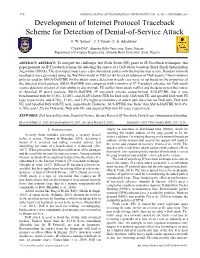 Development of Internet Protocol Traceback Scheme for Detection of Denial-Of-Service Attack
