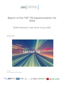 Report of the TAF TSI Implementation for 2020