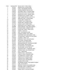 Sr.No. Application No. Student Name / Father's Name 1 1523075