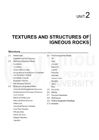 Textures and Structures of Igneous Rocks