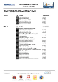 Timetable/Program Minutowy