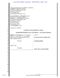Class Action Lawsuit