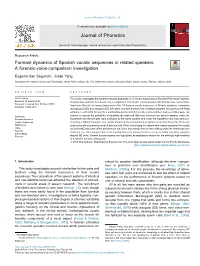Formant Dynamics of Spanish Vocalic Sequences in Related Speakers: a Forensic-Voice-Comparison Investigation