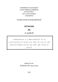 Memoire De C.A.P.E.N