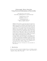 Polymorphic Worm Detection Using Structural Information of Executables