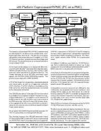 X86 Platform Coprocessor/Prpmc (PC on a PMC)