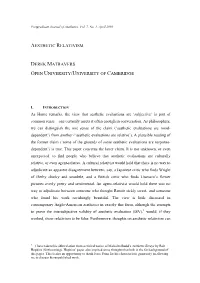 Aesthetic Relativism Derek Matravers Open University