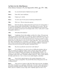 An Interview by John Bannon (From Simon Aronson’S Try the Impossible (2001), Pp