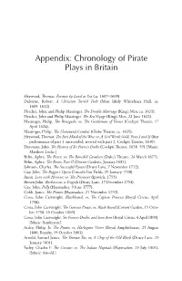 Appendix: Chronology of Pirate Plays in Britain