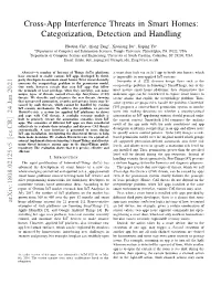 Cross-App Interference Threats in Smart Homes: Categorization, Detection and Handling