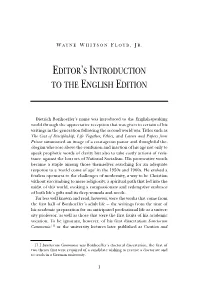 Editor's Introduction to the English Edition