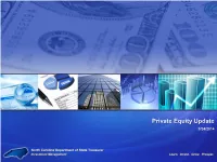 Private Equity Update 9/24/2014 Alternatives Allocation