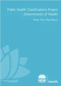 Public Health Classifications Project – Determinants of Health