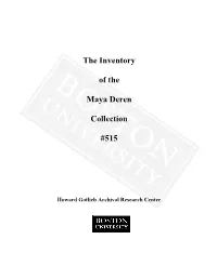 The Inventory of the Maya Deren Collection #515